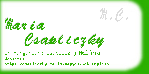 maria csapliczky business card